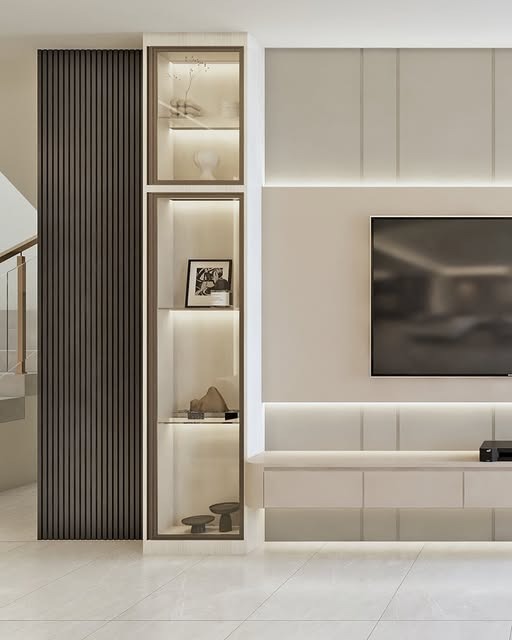 Ruang keluarga, warm minimalism